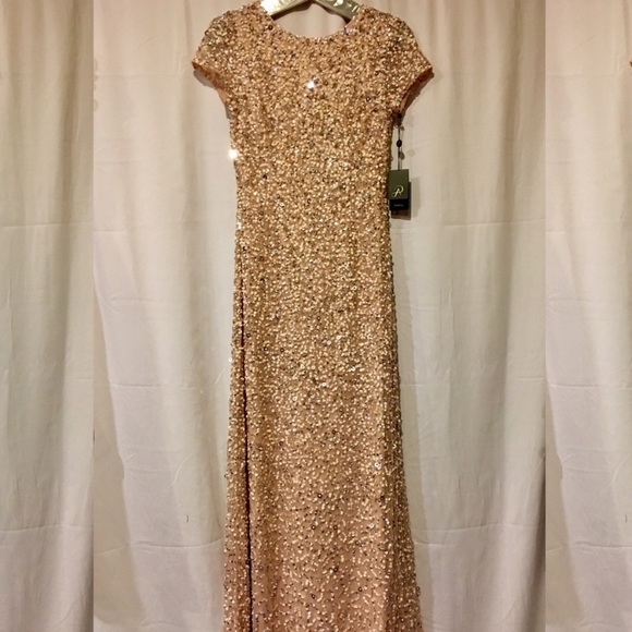 Adrianna Papell champ Gold sequin scoop neck dress - Picture 10 of 16